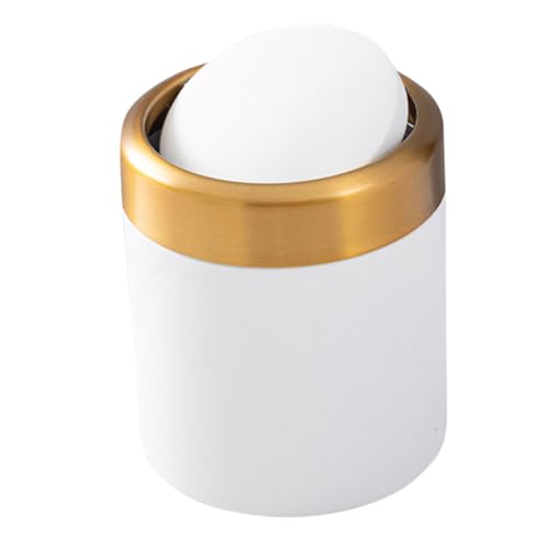 Pequeña caneca de basura rectangular de acero inoxidable con tapa miniatura 1