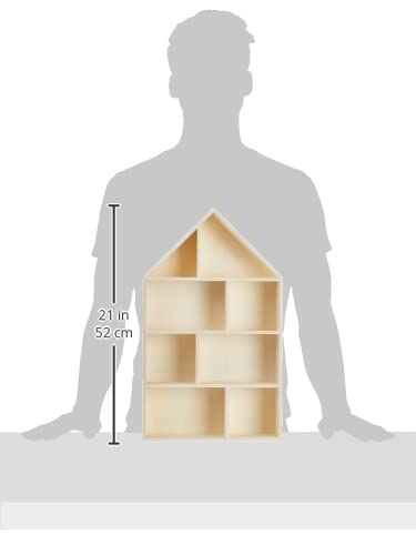 Rayher 62611000 Holz-Setzkasten Haus,FSC Mix Credit, 30x50x8cm, 8 Abteilungen,zum Hängen
