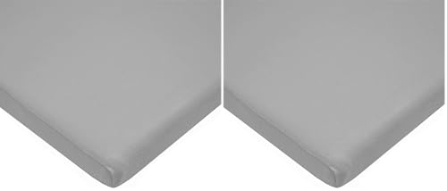 Image of American Baby Company 15 inch x 33 inch Fitted Bassinet Sheet, 100% Natural Cotton Jersey Knit, Gray, Soft Breathable, for Boys and Girls (Pack of 2)