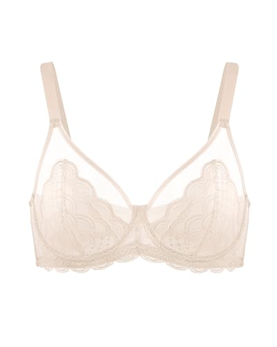 HSIA Minimizer Bras for Women Large Bust Full Coverage Lace Plus Size Bra - Mermaid Scales