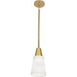 Jonathan Adler Robert Abbey Lighting Wheatley - 1 Light Pendant-11.5 Inches Tall and 15 Inches Wide-Modern Brass Finish-Matte White Shade Color -Traditiona