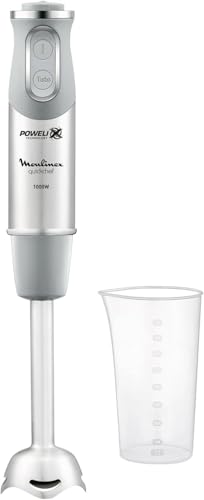 Moulinex QuickChef DD65AD Batidora de Mano de 1000 W, 10 velocidades con vaso medidor, protección antisalpicaduras, mango antideslizante, alta potencia y velocidades regulables Moulinex QuickChef DD65AD Batidora de Mano de 1000 W, 10 velocidades con vaso medidor, protección antisalpicaduras, mango antideslizante, alta potencia y velocidades regulables