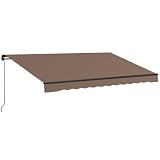 Outsunny 13' x 10' Retractable Awning, Patio Awning Sunshade Shelter with Manual...