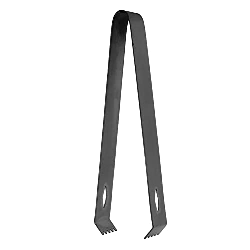 Cocktail Tong Thickened Rhombus Stainless Steel Food Ice Sugar Cube Tong for Bar (Black Plating)