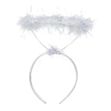 KBSICWO Halo de Ángel Blanco, Diadema de Ángel, Talla Única, Aureole Diadema Blanca Para Niños Adultos Halloween Navidad Carnaval Fiesta Cosplay