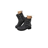 Generisch Winterstiefel Damen,Damen Ankle Boots,Stiefel Rutschfest Halbschaft Weitschaftstiefel Warm Winterschuhe Retro Winter Schneestiefel Outdoor Winterboots Mittelrohr Stiefel
