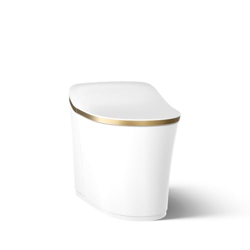 KOHLER K-77795 -2MB Eir Comfort Height One-Piece Elongated, Dual-Flush, Smart Toilet with Bidet Built In, Vibrant Brushed Moderne Brass