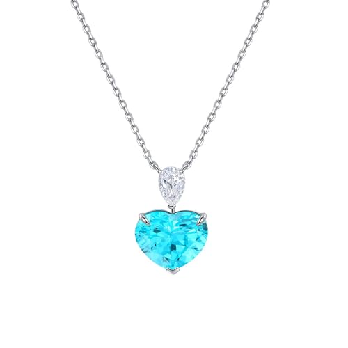 Collier pendentif tourmaline bleue en cœur, le cadeau idéal en argent 925