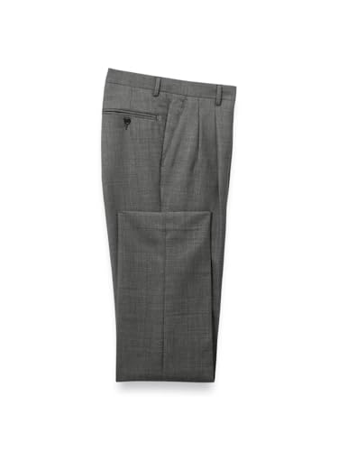 Paul Fredrick Men's Wool Sharkskin Pleated Pants