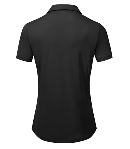 YSENTO Camisas polo femininas com gola V FPS 50+ proteção solar stretch dry fit manga curta gola, Pr