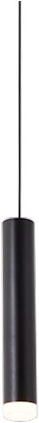 Suspension îlot cuisine LED noire en tube alu design nordique