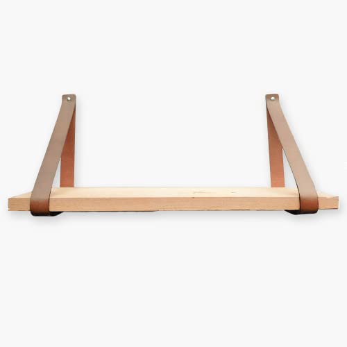 Supports d'étagères en cuir robustes sangles de suspension taupe - 8