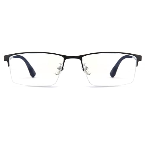 Image of Cyxus Titanium Frame Glasses for Men Semi Rim Eyewear Square Clear Lens Glasses Interchangable