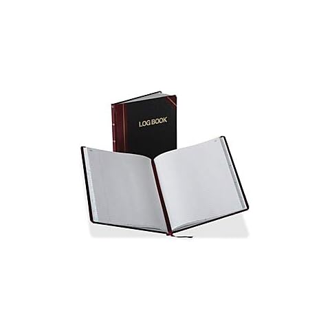 Boorum & Pease Log Book with Black/Red Covers, Record Rule, 10-3/8 x 8-1/8, 150 Pages (G21-150-R), White Cover