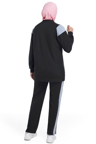 Modest Women's Workout Sets - Long Sleeve Tops & Loose Fit Athletic Pants 2 Piece Outfits for Muslim Ladies3