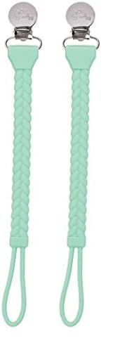 Itzy Ritzy Clip para chupete de silicona correa para chupete 100% silicona con clip que mantiene los chupetes, mordedores y juguetes pequeños en su