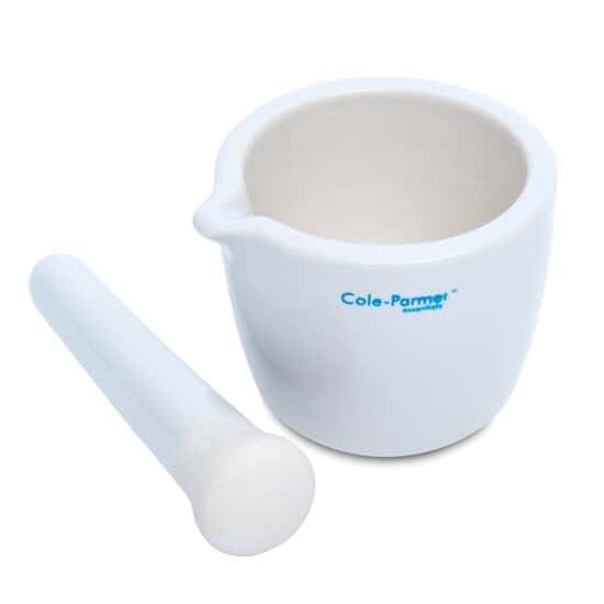 Cole-Parmer - Set di mortaio e pestello, in porcellana, 150 ml