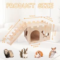 HIIMALEX Hasenhaus – Großer Kletterturm Mit Tunnel Für Kaninchen, Frettchen & Kleintiere | Indoor-Spielhaus Aus Holz