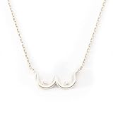 STORYJEWELLERY おっぱいネックレス、925スターリングシルバーネックレス、女性用かわいいネックレス、楽しいジュエリー、風変わりなギフト、奇妙なもの, スターリングシルバー, 宝石なし
