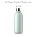 Chilly's Series 2 Water Bottle - Stainless Steel Thermal Bottles with Double Wall Vacuum, Soft Collar & Carry Loop - Lichen Green, 500ml