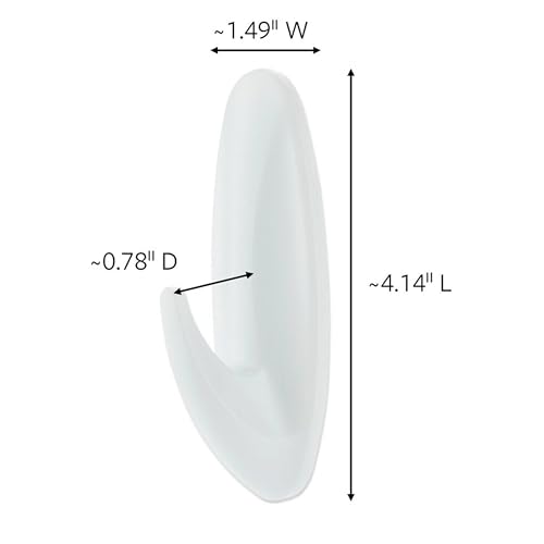 Image of Command Large White Bath Hooks, 1 Hook, 2 Strips