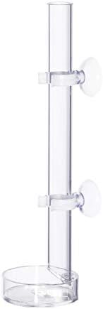 Scicalife Shrimp Feeding Tube, Acrylic Feeding Dish Bowls for Fish Tank Aquarium Shrimp Fish with 2 Suction Cups(8.66")