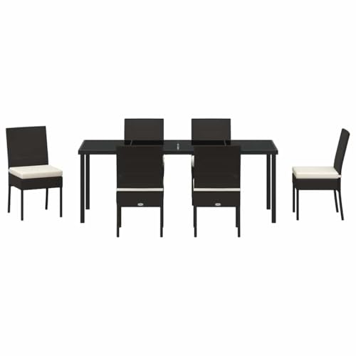 Ensemble de jardin 7 pièces en acier table chaises terrasse moderne - 8