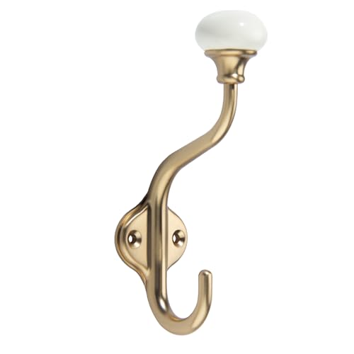 TUNNY Coat Hooks - 3 Pack Champagne Bronze Towel Hooks Robe Hooks Decorative Wall Hooks for Bathroom Bedroom Kitchen Towel Robe Clothes Cabinet Closet Bathroom Hardware