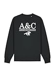 american college usa, set di 2 pezzi, uomo, donna, felpa e pantaloni, sweat shirt, pant, felpa, maglione, pantaloni, sportivi, lotto di 2, unisex, modello acs25set5 black xl