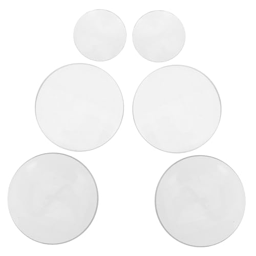 CANIGHT 6pcs Convex Glass Lens Optical Lens Science Concave Lens Convex Lens Double Convex Optical Prism Transparent