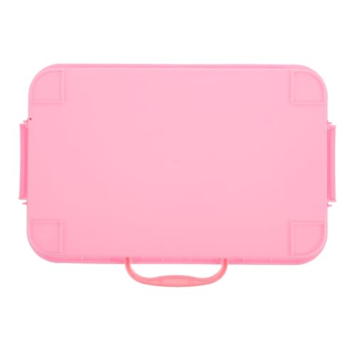 MUSISALY Caja de Arena de Plástico Rosa con Tapa para Niños, Almacenamiento Multifuncional y Versátil, Adecuado para Guarderías y Uso en Casa