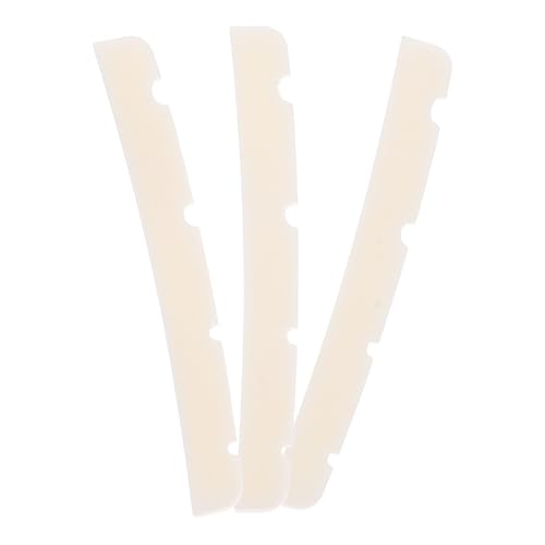 BESPORTBLE 3pcs Ox Bone Guitar String Nuts Replacement for Enhanced Sound Durable Bridge Saddle Accessories for Electric Acoustic Guitars