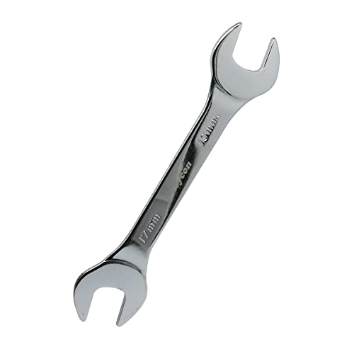 ExcInter Open Ended Spanner, 17mm & 19mm Double End Silver Wrench 3mm Ultra Thin Repairing Tool for Use Under Narrow Space Conditions(1 PCS)