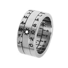 Retroworks Sundial Ring Silver Finish (Size 13, Silver)