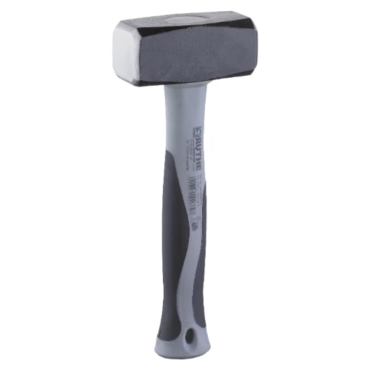 RUTHE Martello mazza con manico in fibra di vetro, 800 g | Mazza da fabbro in acciaio di alta qualità | Martello professionale ergonomico e resistente