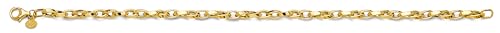 14k Yellow Gold Hollow Flat Tube Oval Rolo Bracelet - 7.5"3
