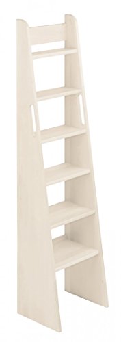 BioKinder 23811 Scaletta Noah Scala Letto a soppalco in Legno massello di Pino 160 cm Bianco smaltato