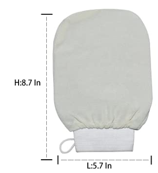 Scrubbing Exfoliator Mitt for Super Smooth Skin and Self Tanner Prep