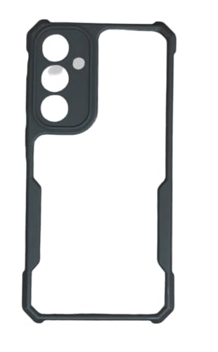 Image of Dashmesh Shopping Shockproof Cover Case Compatible for Samsung Galaxy A35 5G (Acrylic Crystal Clear 360 Degree Protection | Transparent Eagle Back Back Case (Black Bumper)