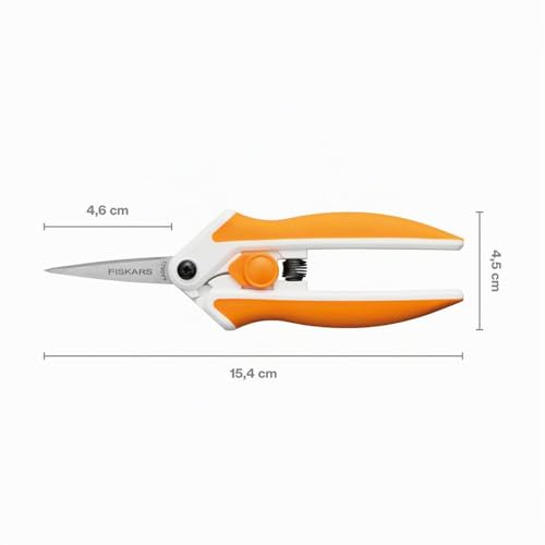Miniatura 3 de Fiskars Tijeras Para Tejidos Softgrip, Con Micropunta, Longitud: 15 Cm, Hoja De Acero Inoxidable Mangos De Plástico, Blanco Gris, Easy Action, 1070029