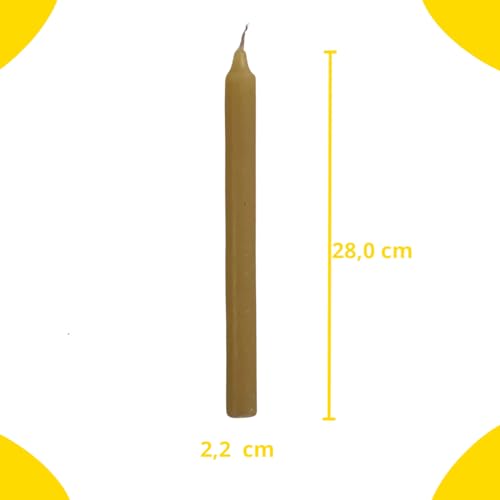 8 Velas Com Cera De Abelha de 28 Cm de altura, diâmetro 2,2 cm, Artesanal, Maciça, número 10. Aroma