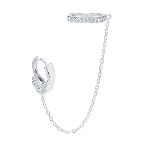 Boucles d'oreilles en argent sterling 925 avec diamants scintillants pour femme