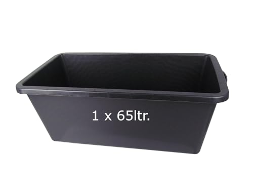 Vaschetta per malta 65 l Profi-Line | Contenitore per malta 65 litri | in robusta plastica flessibile | 30,5 x 80 x 40 cm | Made in Germany (1 x 65 ltr.)