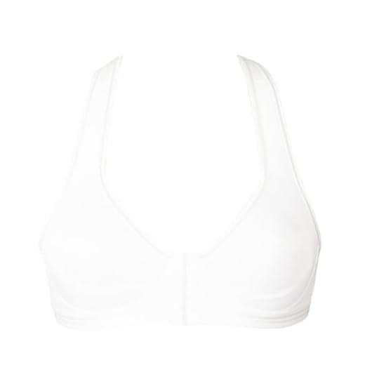 LOVABLE Active Reggiseno Sportivo con Allacciatura Frontale per un'Ottimo Supporto, Bianco, 4-B / 36 B Donna