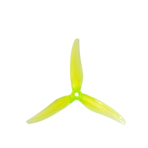 SxRakiO 6 Pares de hélices Fury de Tres Palas de 5 Pulgadas 5131.0 for dron FPV de Carreras Freestyle(6 Pairs Yellow)