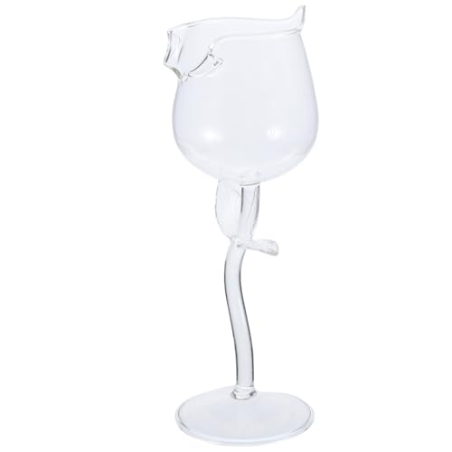 Angoily Verre à Vin Mousseux en Verre Transparent de Rose Gobelet à Vin pour Fête et Mariage Coupe Élégante pour Bar et Dîner Romantique Décoratif