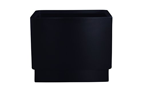 Hobby Flower Basic - Maceta Cuadrada con Sistema de Auto-riego, 35 x 35 x 35 cm, Color Negro