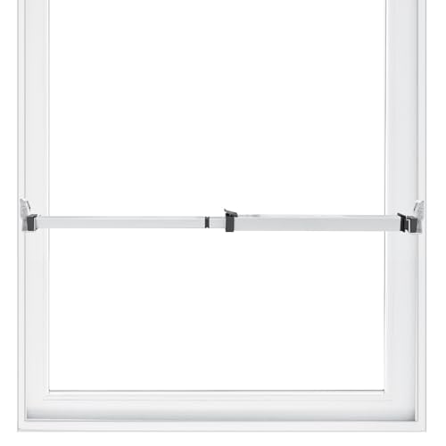 SecurityMan Window Security Bar - Easy Install for Horizontal/Vertical Windows - Adjustable Window Lock Bar (Child Proof/Heavy Duty Iron) - Extendable (14.25" to 37") Security Bars for Windows - White