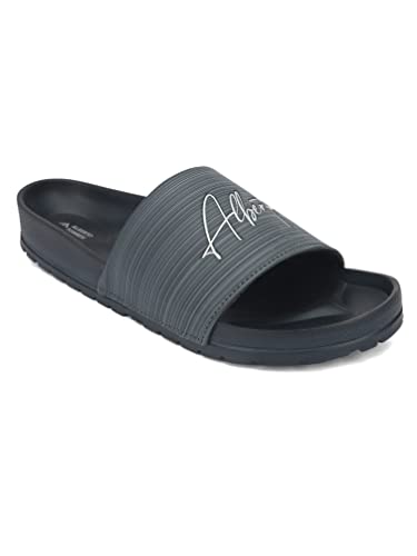 Image of ALBERTO TORRESI Synthetic Blue Slides Slippers for Men