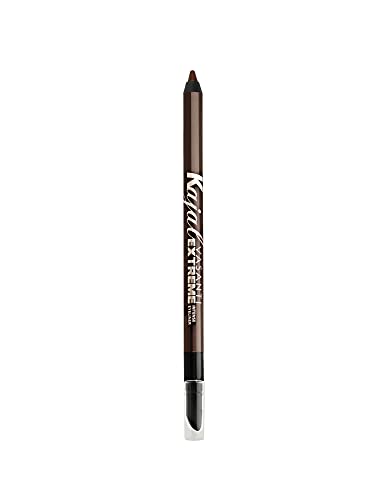 Kajal Extreme Eyeliner Pencil by VASANTI - Eyeliner with Built In Smudger - Waterproof, Paraben Free (Charcoal Brown)
